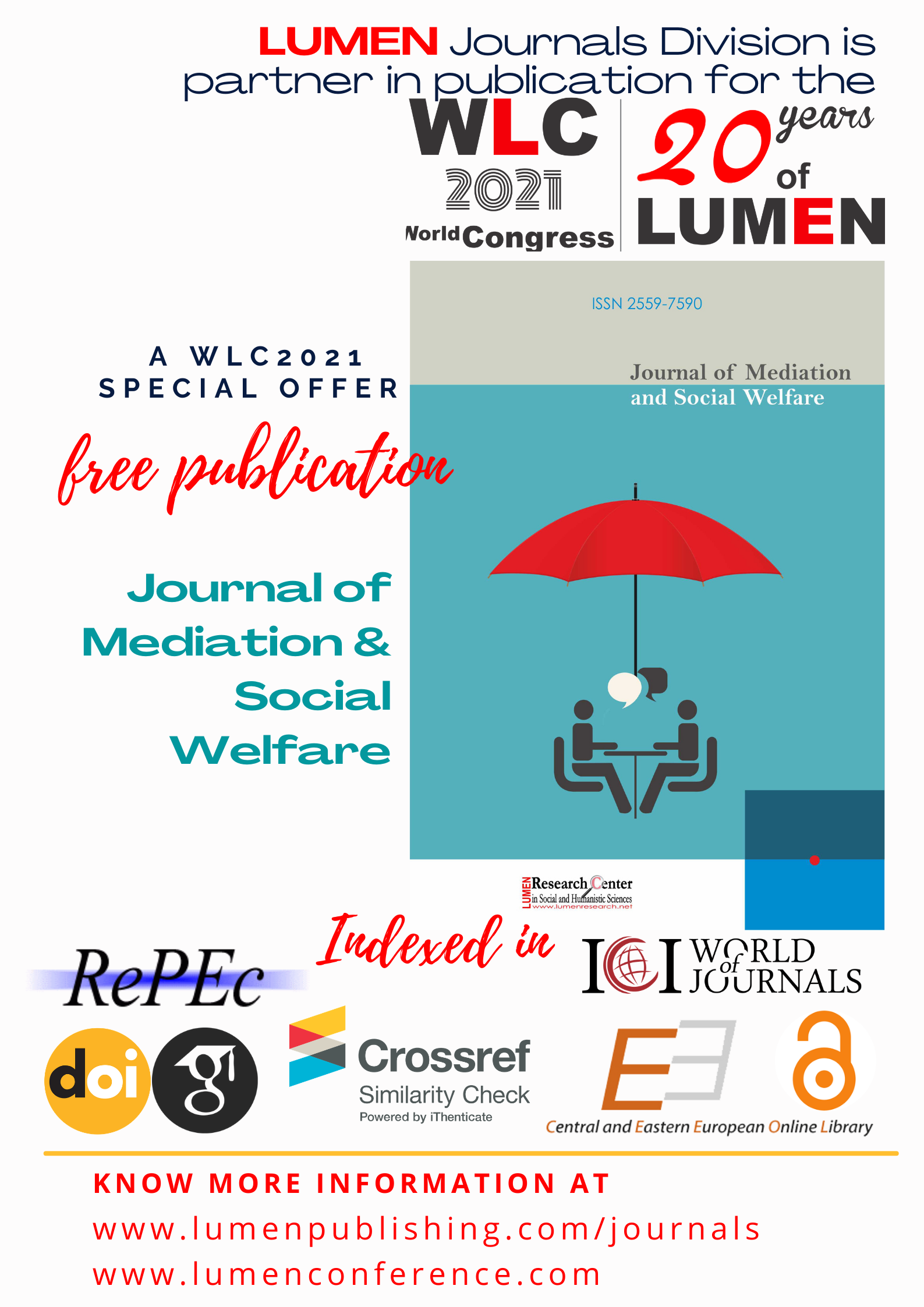 Publish your work with LUMEN JMSW WLC2021LUMEN journals